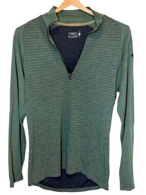Smartwool Merino 250 Base Layer 1/4 Zip Pullover in Heathered Green Men’s Size L